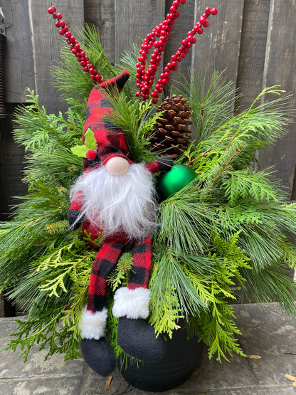 12 - Inch Planter "Gnome For The Holidays"